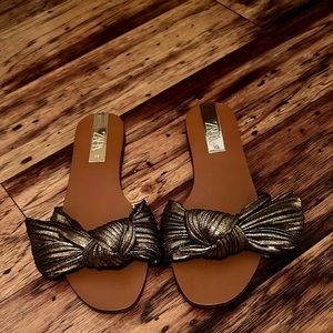 Zara Gold bow sandals